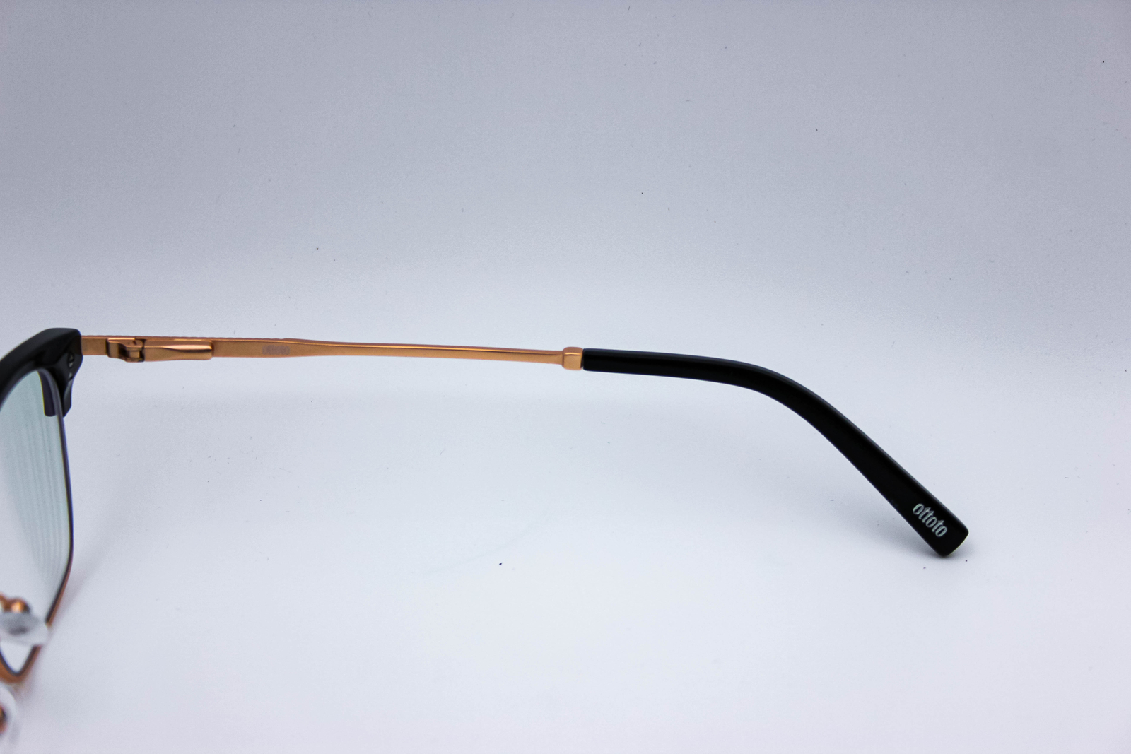 Ottoto Copperfield Black/Gold Browline Eyeglasses Frames 31-M10316 49-19-140
