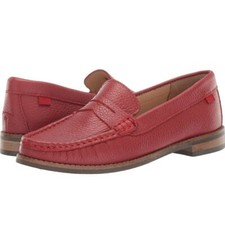 Marc Joseph East Village Leather Loafer Flats, Red Berry Grainy, Big Kid 4.5
