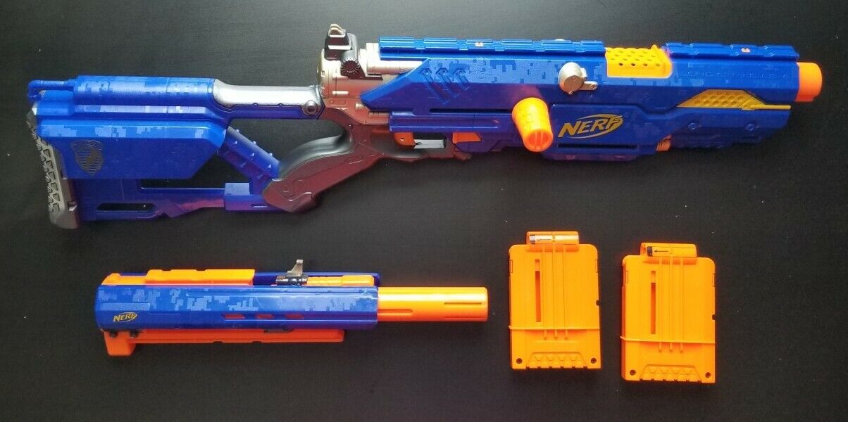 NERF Longstrike CS-6 Sniper Rifle with Front Barrel + 3 Clip* Read