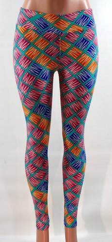 NWT LuLaRoe OS Leggings Green w/ Orange 