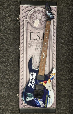 ESP LTD KH-WZ Kirk Hammett White Zombie EMG Guitar With Tombstone Case
