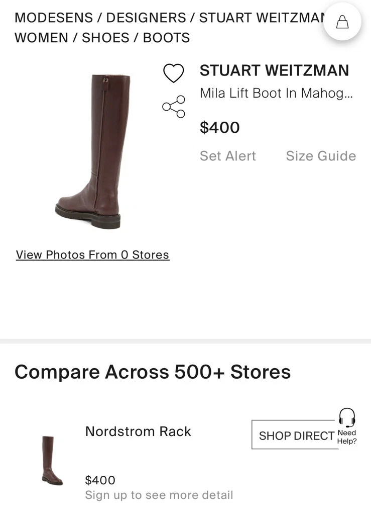 Stuart Weitzman Size 9B Made in Mia Lift Boot Mahogany eBay