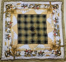 Foulard 100% Pure Silk Vintage Woman (1755) 100Cm X 106Cm