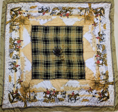 Foulard 100% Pure Silk Vintage Woman (1755) 100Cm X 106Cm