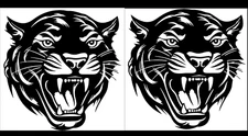 Black Panther Big Cat TWO 5" Black Vinyl Decal Car Truck Window Laptop Tablet