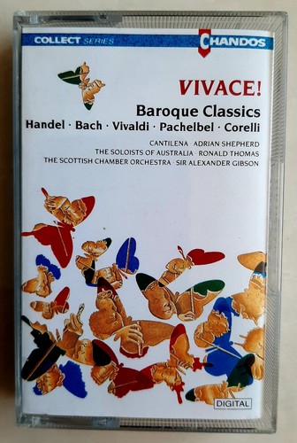 VIVACE! Baroque Classics Cassette Tape. Handel Bach Vivaldi Pachelbel Corelli.