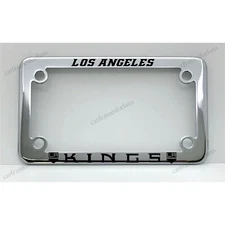 Los Angeles Kigs Motorcycle License Plate Frame Made of Chrome Plated Metal