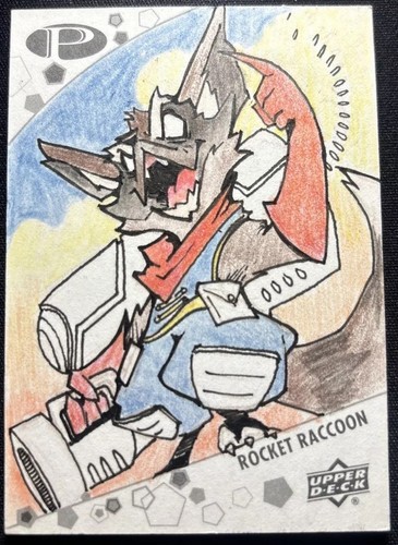2021 Upper Deck Marvel Premier Rocket Raccoon Sketch Card Artist Ian Mansfield