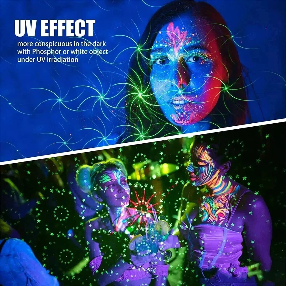 120 Rechargeable RGB UV Laser DJ Disco Party Stage Light Projector Remote Sound - Image 2 of 4