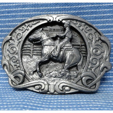 American Quarter Horse Belt Buckle Western Equestrian Vtg 80s Bergamot .PCB492