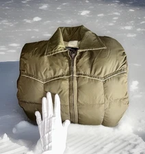 Vintage Walls Blizzard Pruf down Insulated Full Zip Jacket Beige Mens M USA (REA