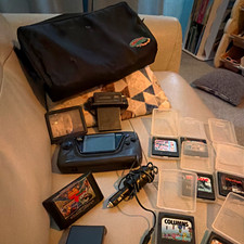 SEGA Game Gear Handheld Console TV Tuner Carry Case + 6 Games Unsure if Working