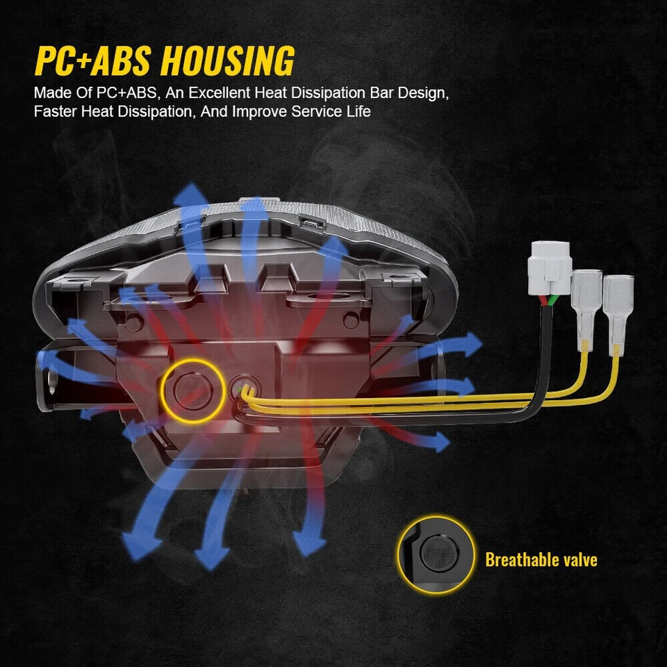 For Yamaha R3 R25 MT03 MT25 MT07 FZ07 Integrated LED Turn Signal Tail Light Lamp - Image 4 of 4