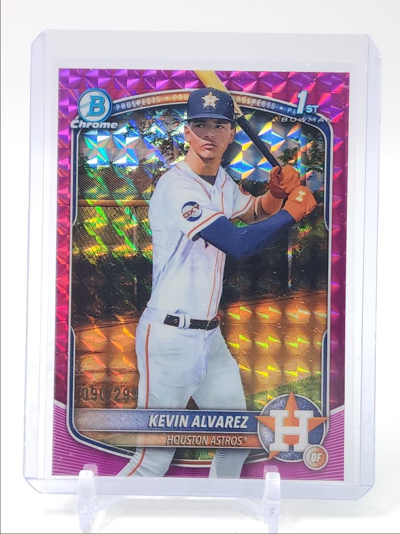 KEVIN ALVAREZ 2025 BOWMAN CHROME 1ST FUCHSIA GEOMETRIC ASTROS /299 Q2491