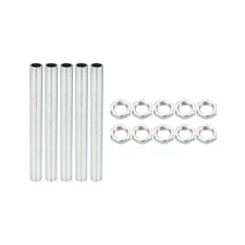M12 Thread 4.72" Lamp Tube Kit with Nut Lock, 5 Set, Zinc Plating