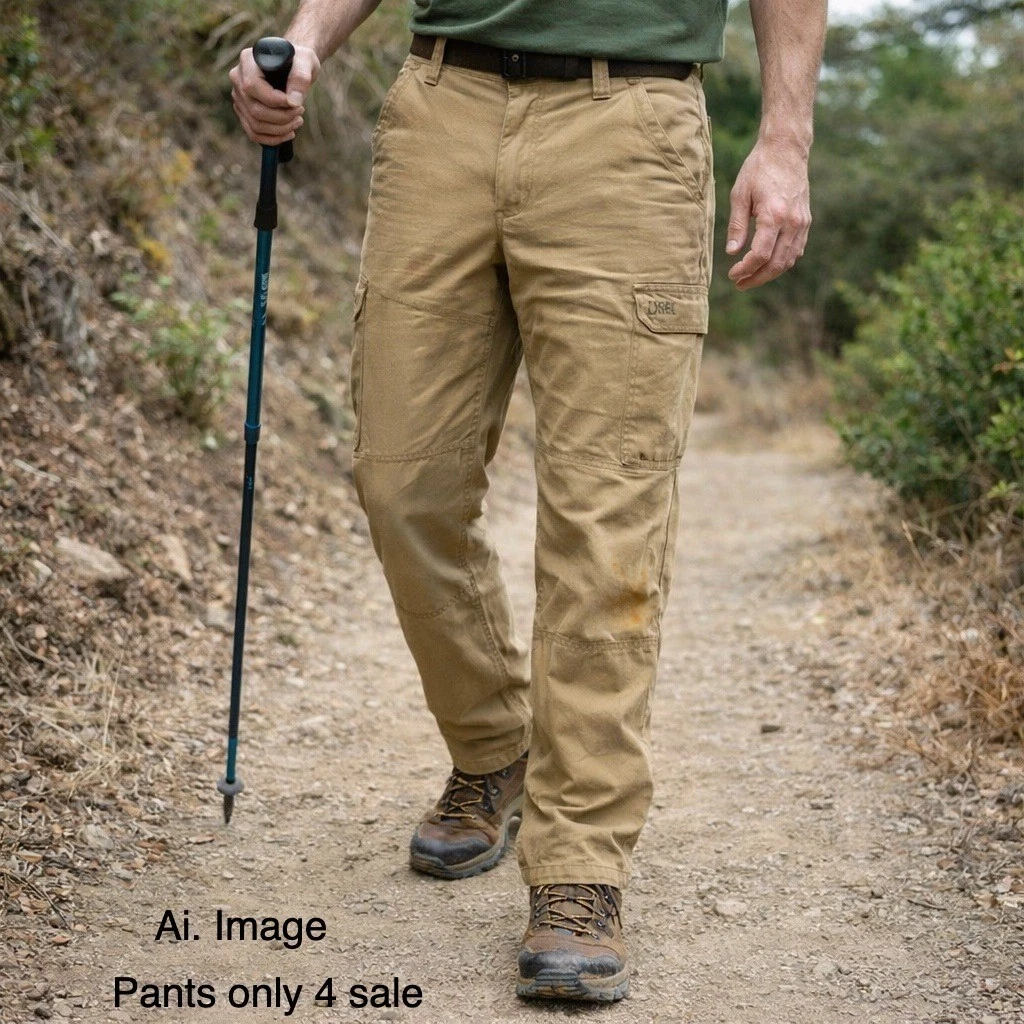 REI Double Knee Work Pants Men 32x27 Khaki Utility Hiking Gorpcore Rugged *READ