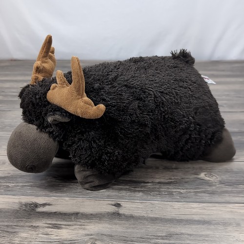 Pillow Pets Wild Moose Plush Large 18" Brown Soft Stuffed Animal Large Kids - Picture 2 of 9