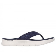 Image of Skechers GO WALK Flex Holly Womens Navy Sandals 141459 Toe Post Beach Flip Flops
