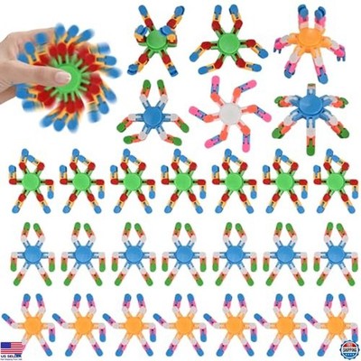 28Pcs Transformable Fidget Spinners DIY Robot Toys Stress Relief for Kids &