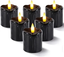 Homemory 2" x Black Melted Realistic Battery Operated Fake Candles 