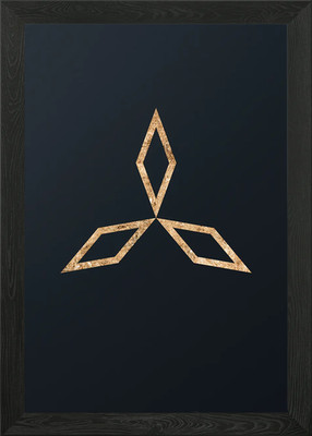 Gold Sacred Geometry Glyph Framed Wall Art Poster Canvas Print Picture