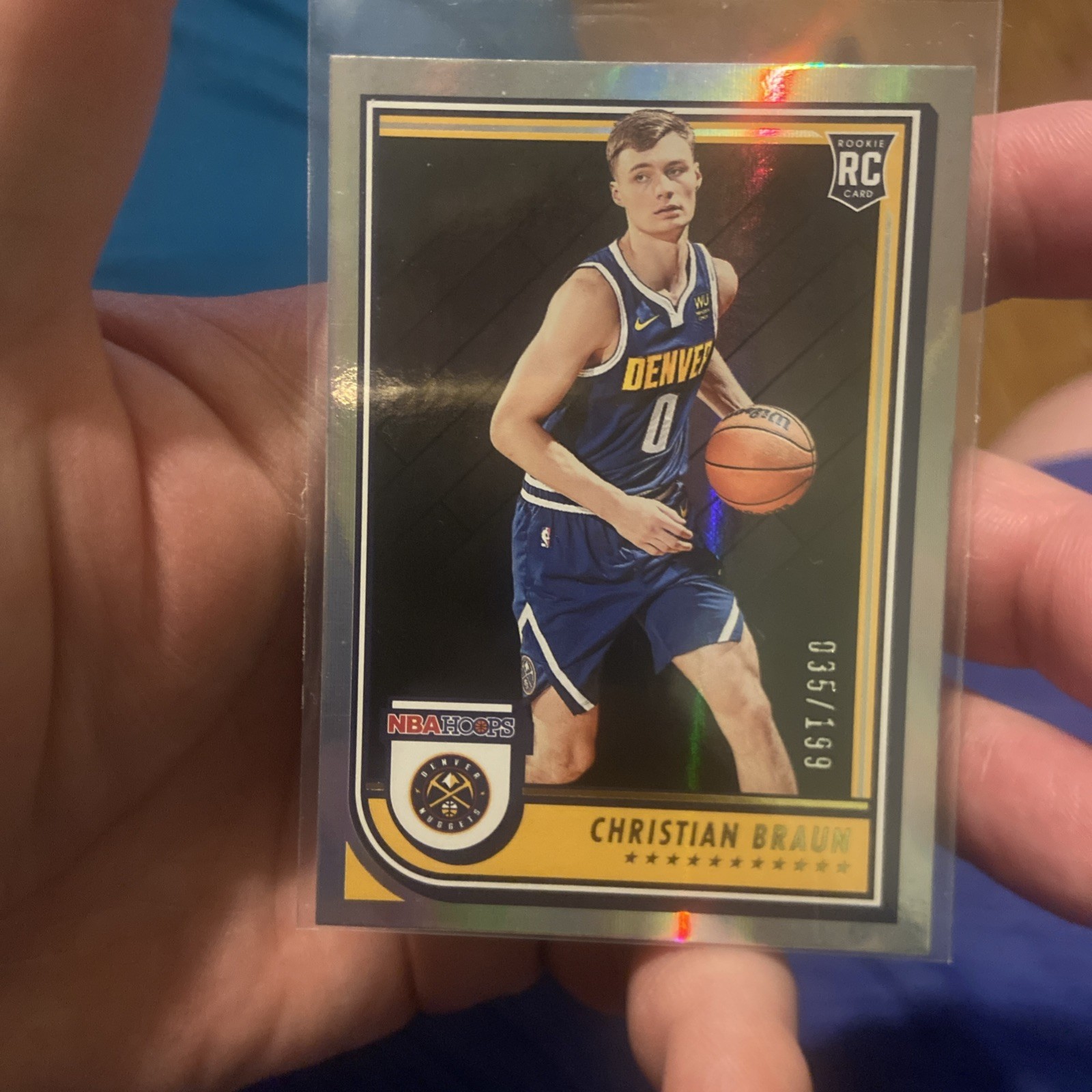Christian Braun 2022-23 NBA Hoops Silver Prizm Parallel Rookie #251 RC /199