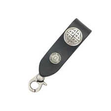 Lee River Celtic Knot Leather Key Fob Clip