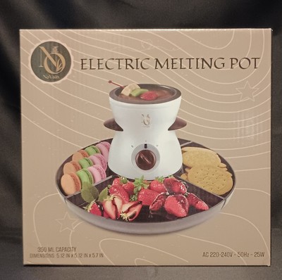 NoVain Electric Melting Pot 350ml 25W White for Chocolate with Pot & Tray