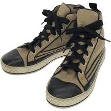 CHANEL Leather Canvas Combination Sneaker G34222 Beige 37 1 2 Used MESC-0