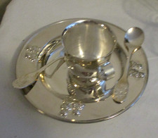 Godinger Silverplated Childs Teddy Bears Feeding Set 4 Piece