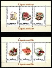Romania 2003, Mi#5754-59 = Bl 332-333, Sc#4594-95, mushrooms, MNH!
