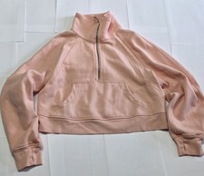 Lululemon Scuba Oversized Funnel Neck Half-Zip Peach Satin Sz M/L