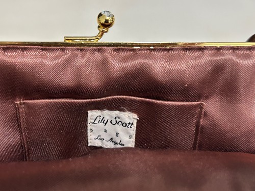 NEW Lilly Scott Los Angeles Boutique Bronze Gold Beaded HandBag Purse - Picture 4 of 9