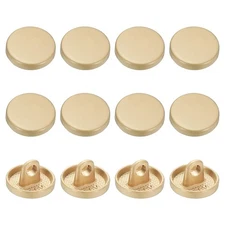 Metal Round Flat Alloy Shank Sewing Button 11.5 mm & 12 Pack & Sand Gold