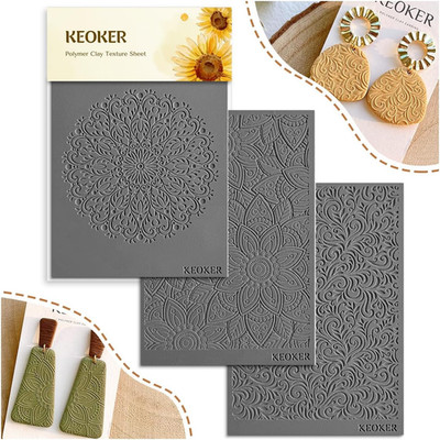 Boho Texture Sheets Set, Works with Boho Polymer Clay Cutter, the Same Effect as