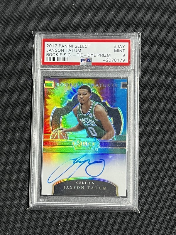 2017 JAYSON TATUM SELECT TIE DYE ROOKIE SIGNATURES AUTO #23/25! PSA9 AUTO RC