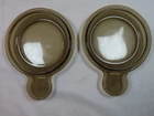 Pyrex Visions Amber Glass Replacement Lids P-150-C Pair Skillet Pot Covers