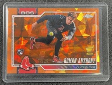 ROMAN ANTHONY 2026 TOPPS CHROME SAPPHIRE #225 IMAGE VAR ORANGE REFRACTOR RC /25
