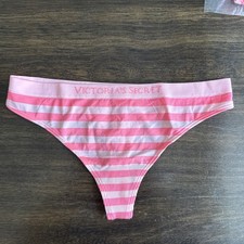 Victoria s Secret Small Pink Stripe Stretch, Smooth Thong Panties