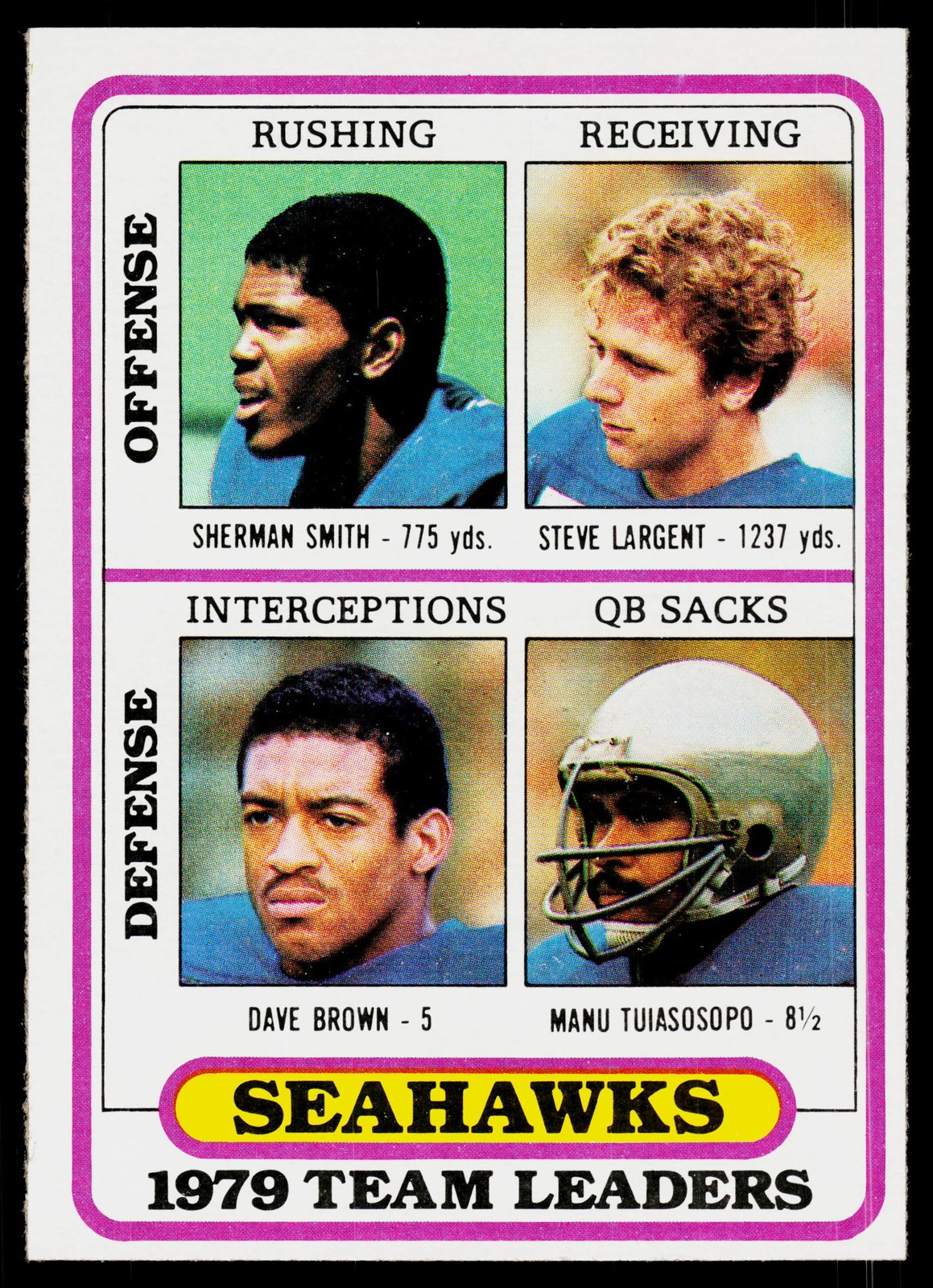 1980 Topps #57 Largent Seahawks Team Checklist - EX
