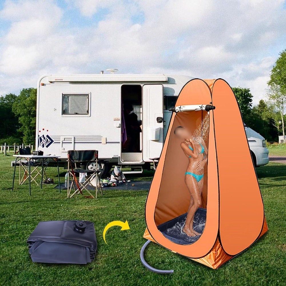 Bandeja base de ducha plegable portátil con manguera de drenaje lateral para baño al aire libre
