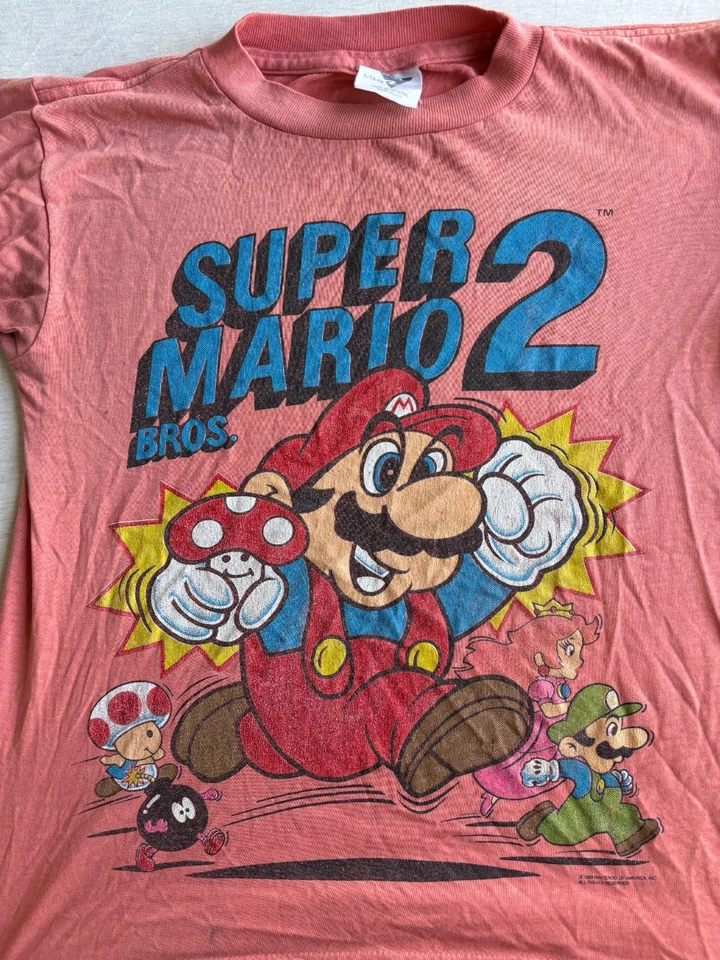 Rare Vintage 1989 Nintendo Super Mario Bros 2 T Shirt Youth L / Women's S - Image 3 of 4