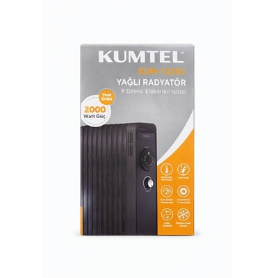 Kumtel Ölradiator elektrische Heizung Elektroheizung 9 Rippen 2000 W KUM-1225S