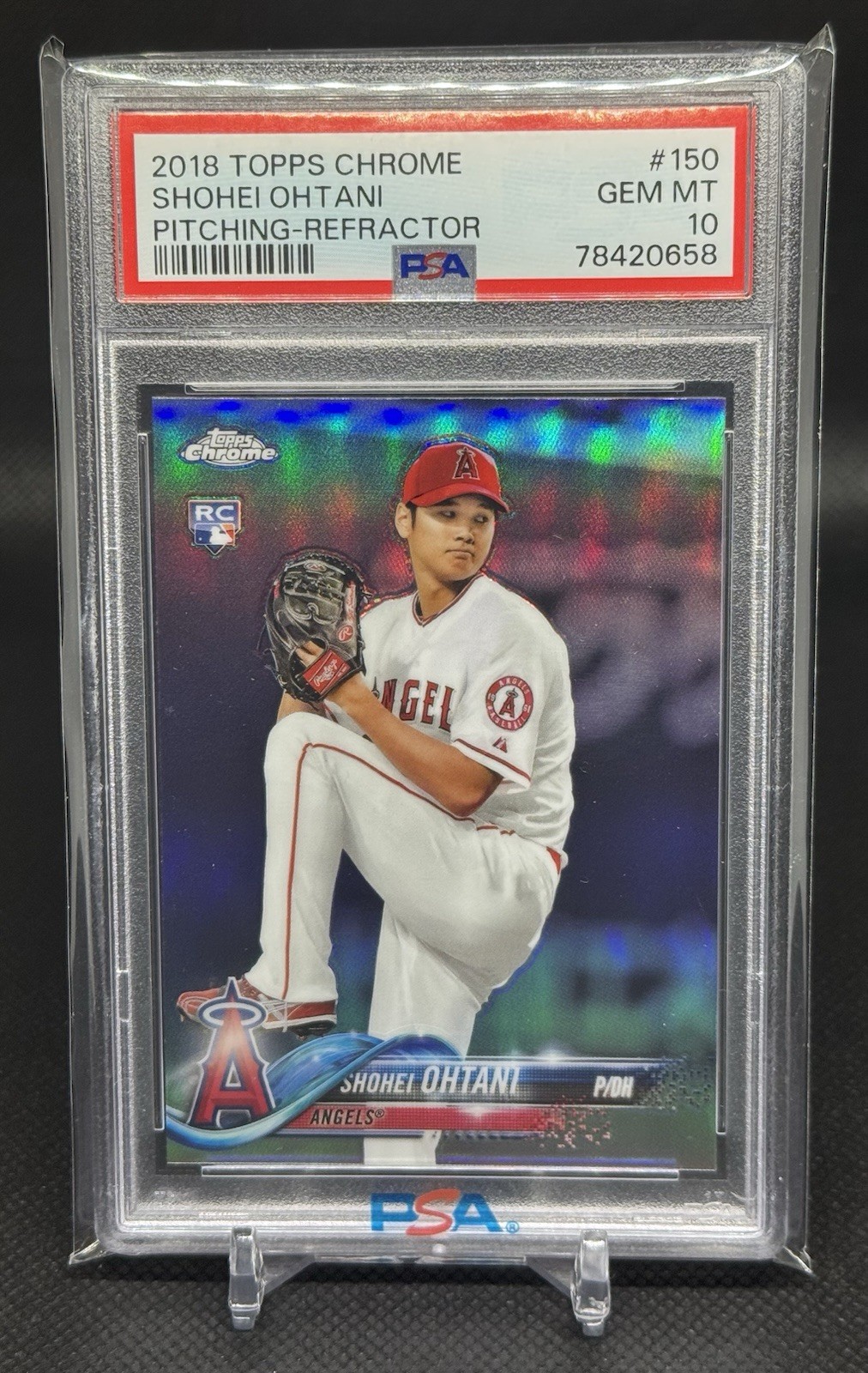 2018 Topps Chrome Refractor #150 Shohei Ohtani Pitching RC Rookie PSA 10