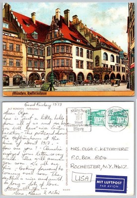 1979 München Hofbräuhaus Postcard - Old Munich Architecture & Street Scene