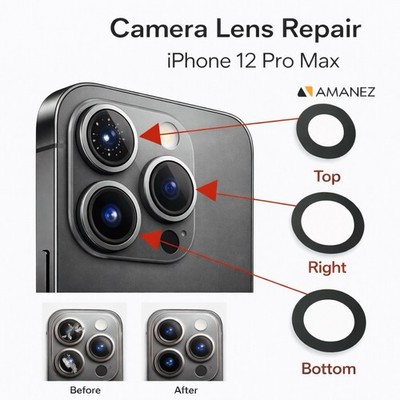 For Apple iPhone 12 Pro Max Back Camera Glass Lens Cover Replacement