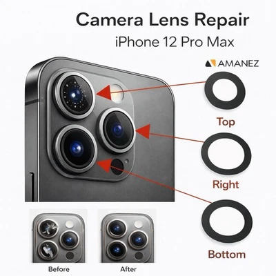 For Apple iPhone 12 Pro Max Back Camera Glass Lens Cover Replacement