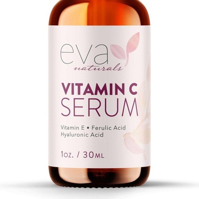 Eva Naturals Vitamin C Serum for Face - 20% Vit C 1 Fl Oz (Pack of 1), Opaque 