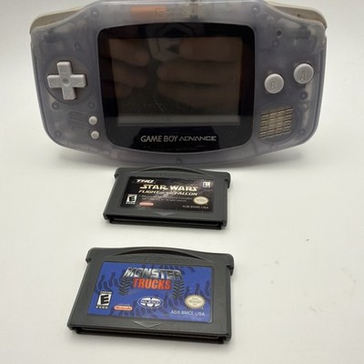 Nintendo Game Boy Advance Console - Clear Glacier W/ 2 Games Tested Working