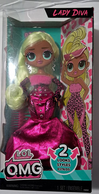 LOL   Surprise OMG Doll - Lady Diva Fashion Doll with 2 Styles Included NIB